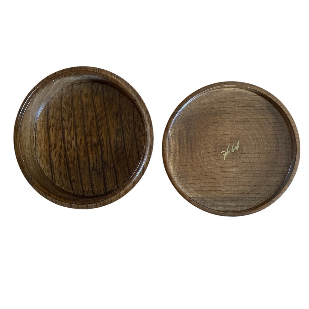 Vintage Patty By Edna Hibel Wood Round Box Trinket/Vanity/Jewelry Signed wood - Picture 6 of 14